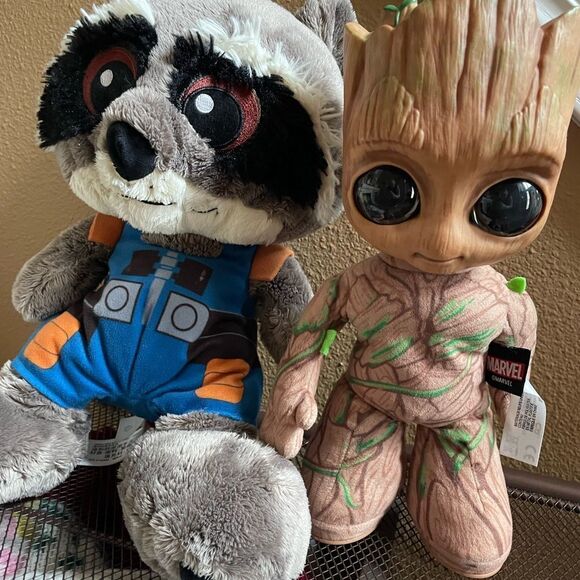 Marvel Groot I Am Groot Groovy Doll & Raccoon Rocket 14 inch Plush Guardians - Picture 15 of 16